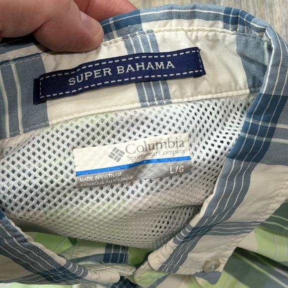 (2) Columbia PFG Super Bahama Men's Large Plaid Omni-Shade Fishing Shirts - Picture 5 of 16
